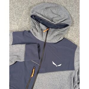 Salewa Puez Melange Polarlite Hooded Jacket Mens 48 Navy Blue Full Zip